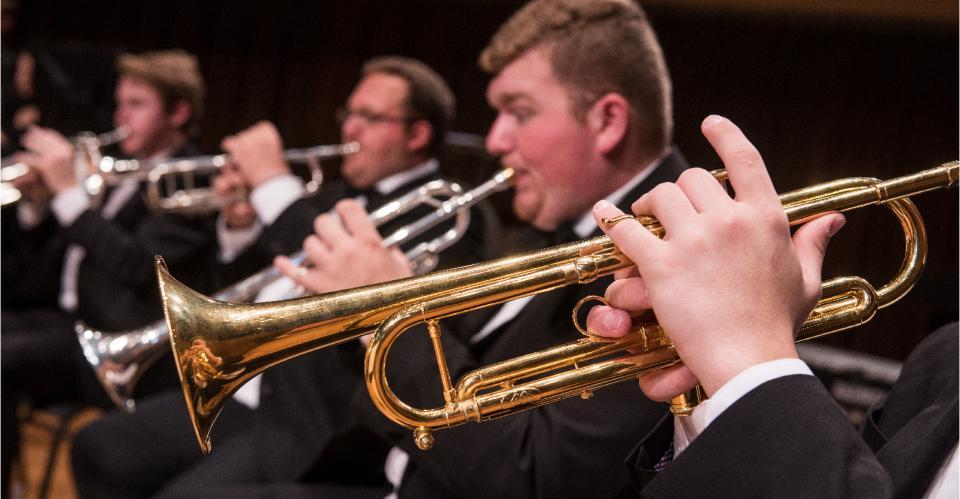 trumpet players performing